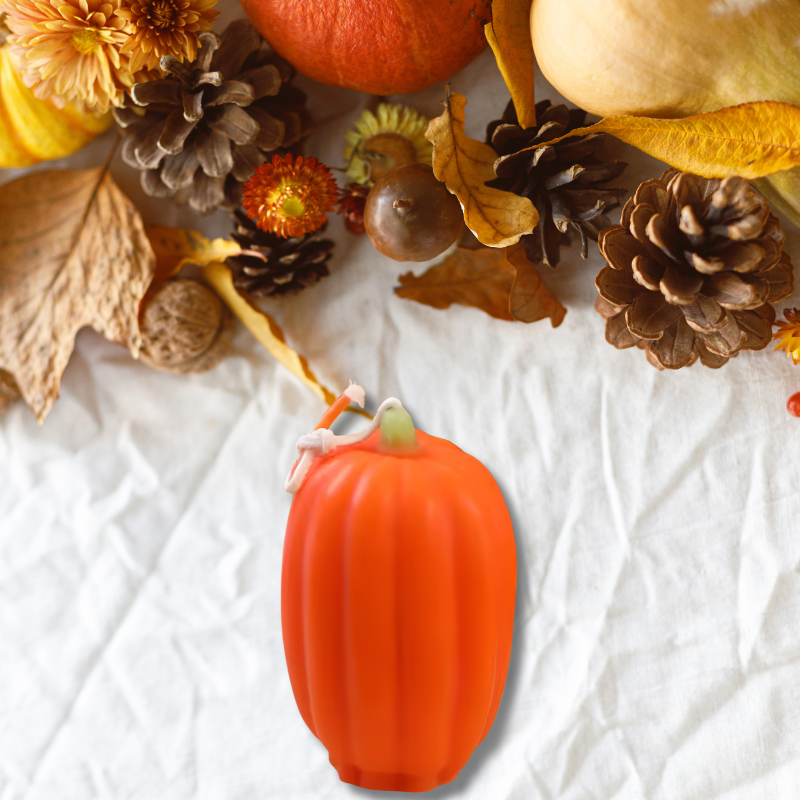 4er-Set Duftkerzen in Kürbisform – Handgemachte Herbstdeko