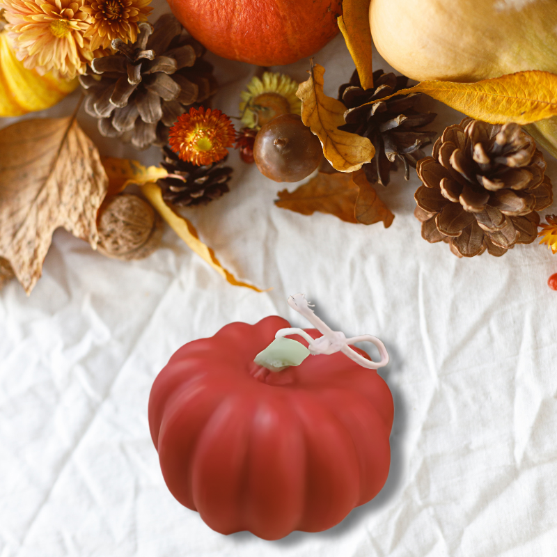 4er-Set Duftkerzen in Kürbisform – Handgemachte Herbstdeko
