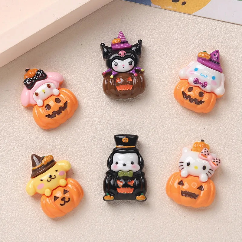 10er-Pack Kürbis Figuren aus Harz – DIY & Scrapbooking Zubehör