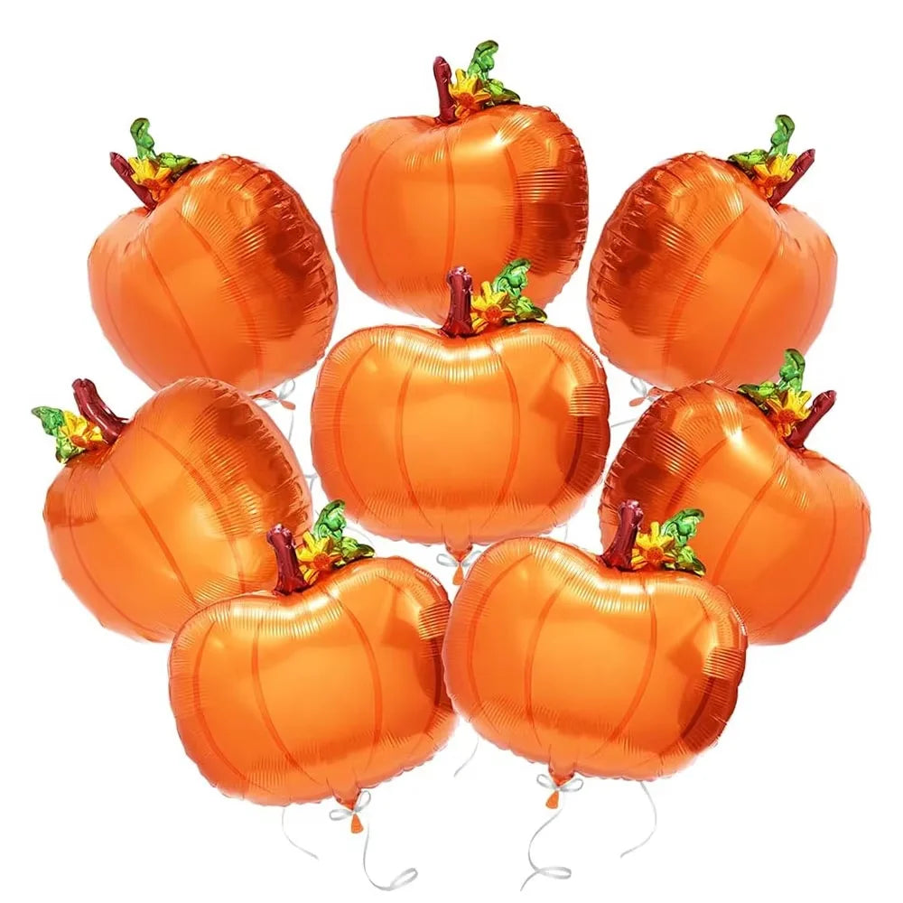 8 Stück Kürbis-Folienballons – Herbst & Erntedank Party Dekoration