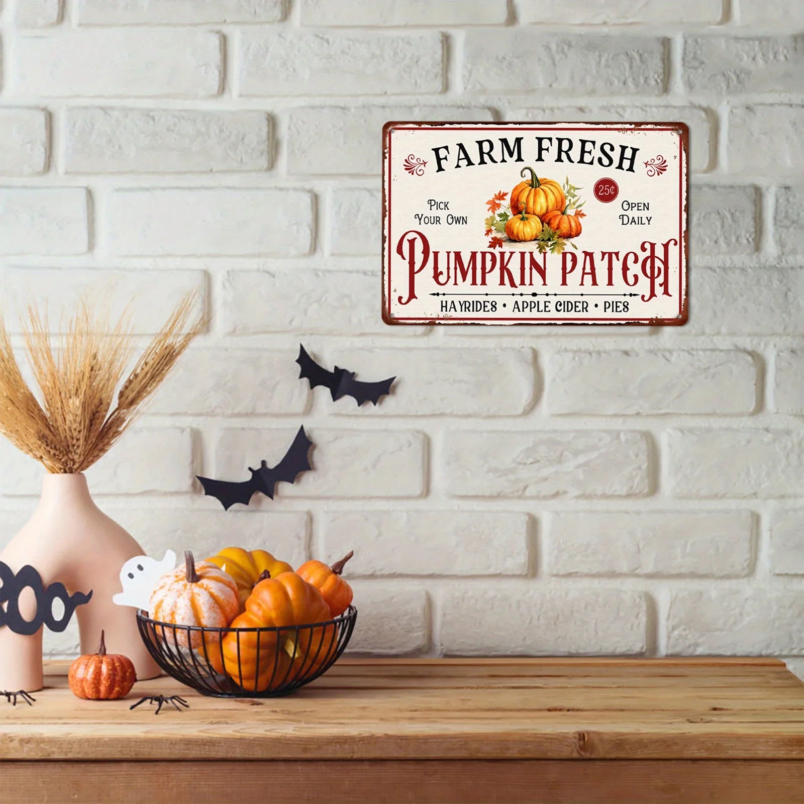 Vintage Metallschild – Farm Fresh Pumpkin Patch