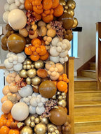Herbst Luftballon-Set – 143-teilig mit Kürbis, Ahornblättern und Zapfen