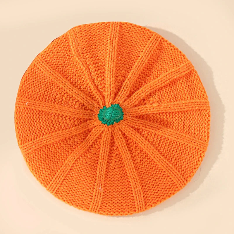 Kürbis-Strickmütze – Erwachsene & Kinder