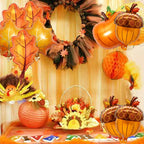 8 Stück Herbst-Folienballons – Kürbis, Ahornblätter & Eicheln für Erntedank & Deko