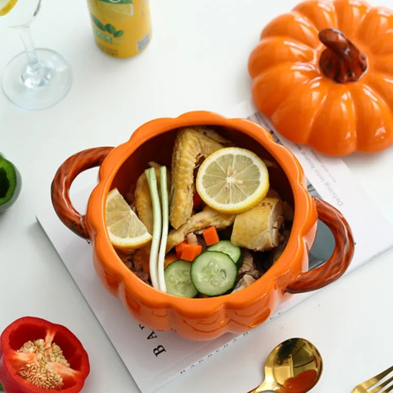 Kürbis Suppenschüssel aus Keramik