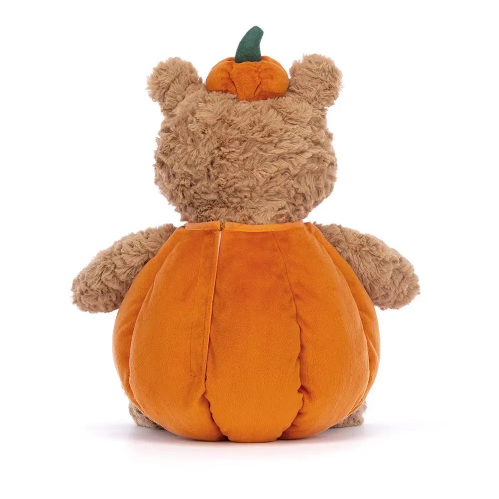 Herbstlicher Kürbis Plüschbär – 35 cm