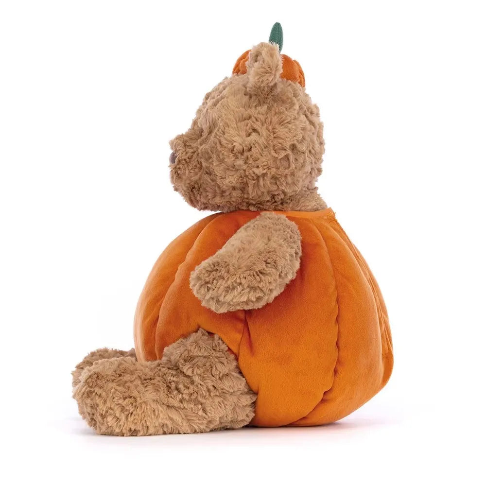 Herbstlicher Kürbis Plüschbär – 35 cm