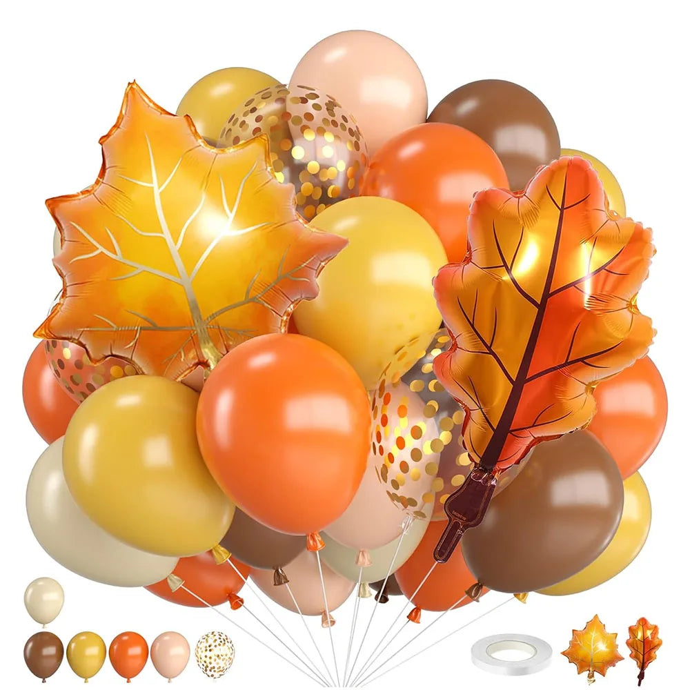 Herbst Luftballon-Set mit Blättermuster