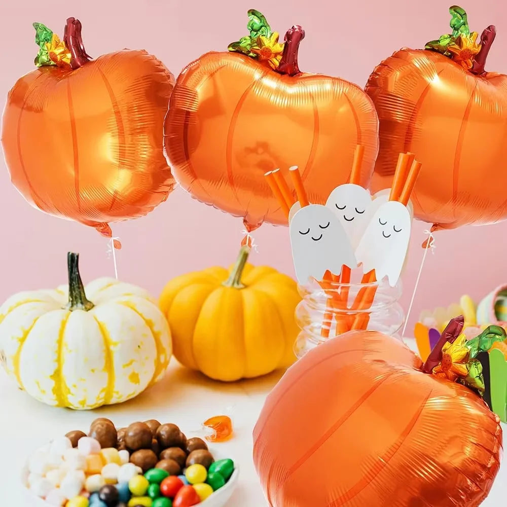 8 Stück Kürbis-Folienballons – Herbst & Erntedank Party Dekoration