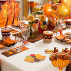 8 Stück Herbst-Folienballons – Kürbis, Ahornblätter & Eicheln für Erntedank & Deko