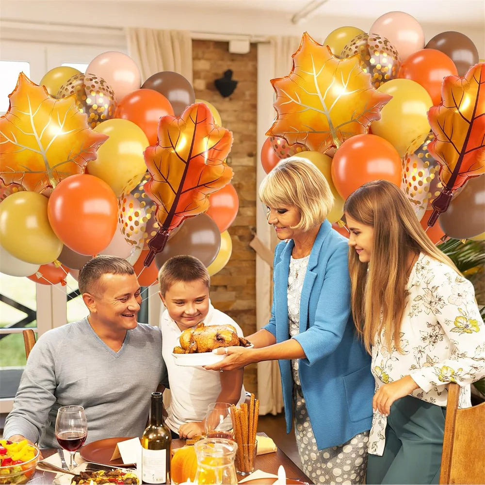 Herbst Luftballon-Set mit Blättermuster