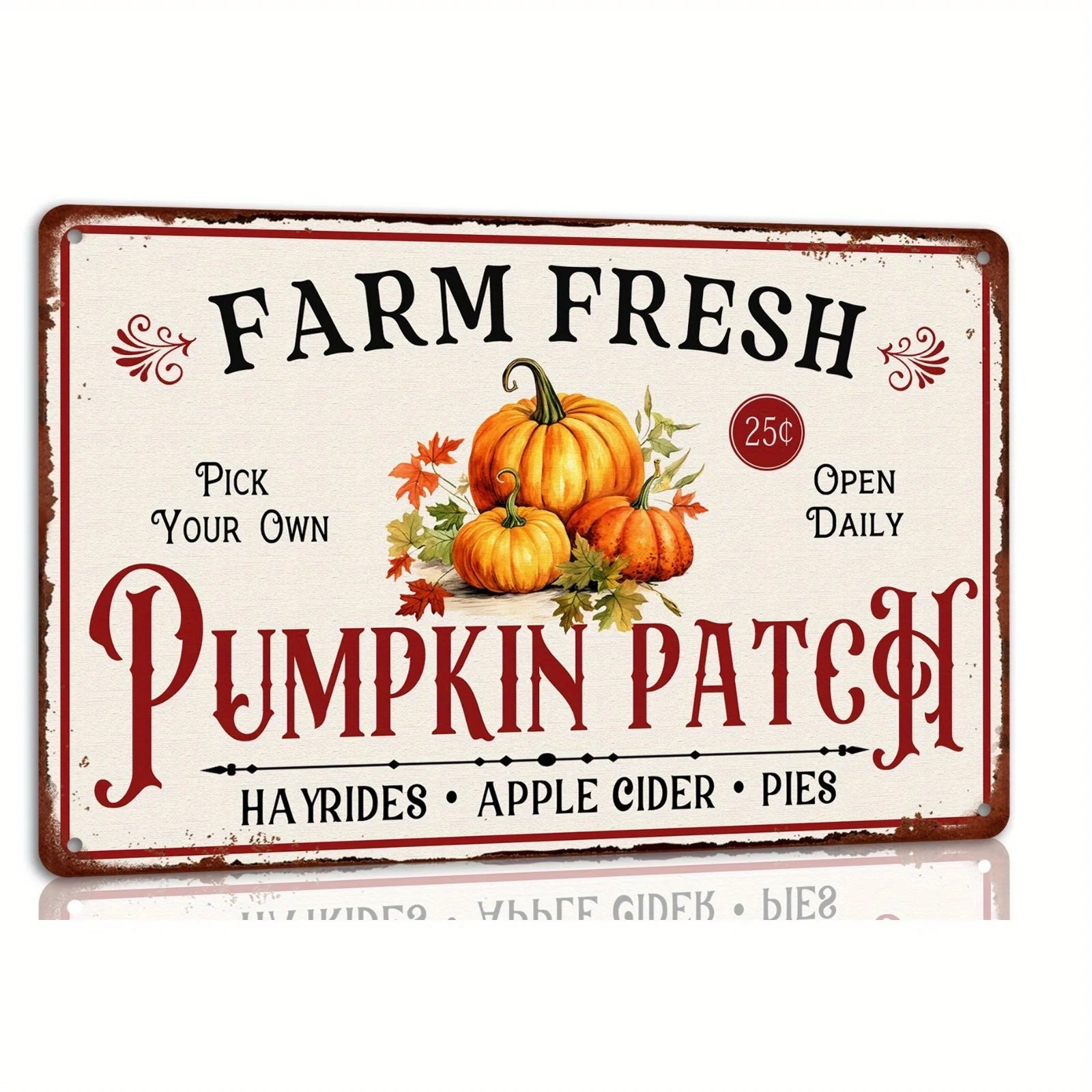 Vintage Metallschild – Farm Fresh Pumpkin Patch