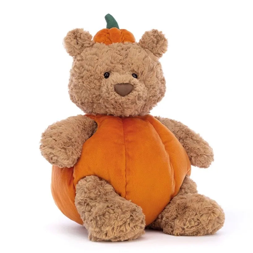 Herbstlicher Kürbis Plüschbär – 35 cm