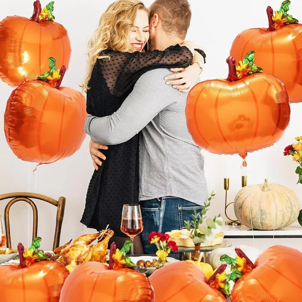 8 Stück Kürbis-Folienballons – Herbst & Erntedank Party Dekoration