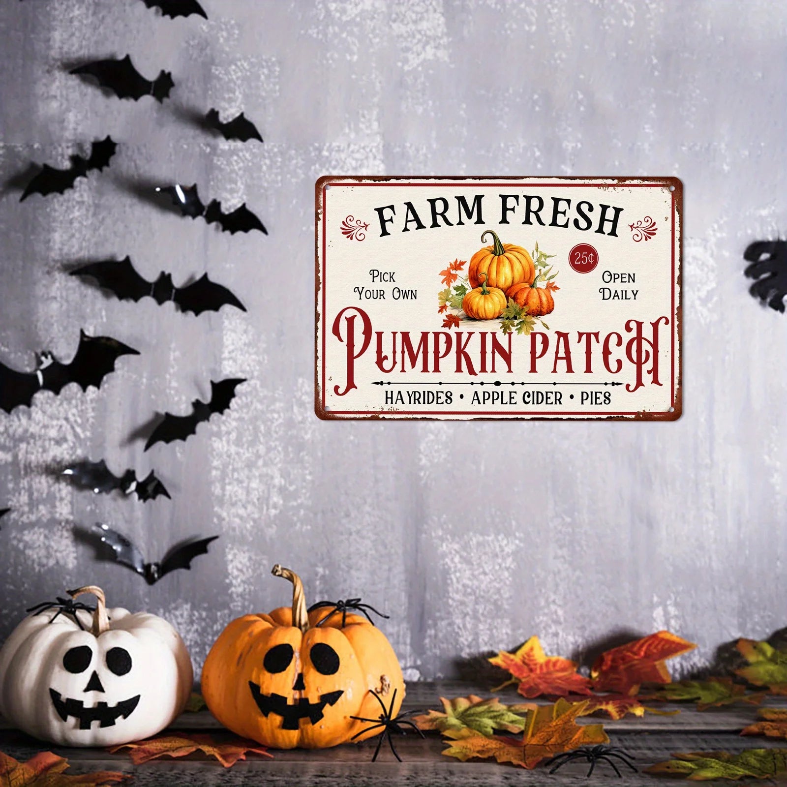Vintage Metallschild – Farm Fresh Pumpkin Patch