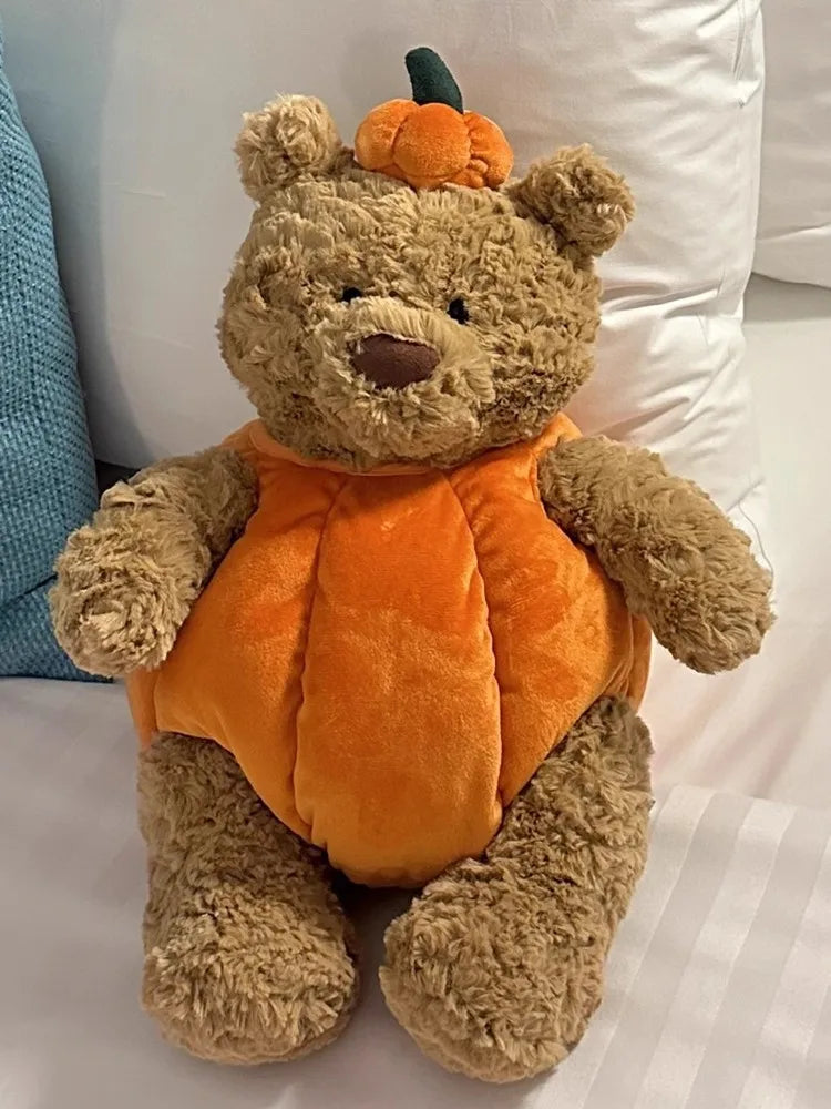 Herbstlicher Kürbis Plüschbär – 35 cm